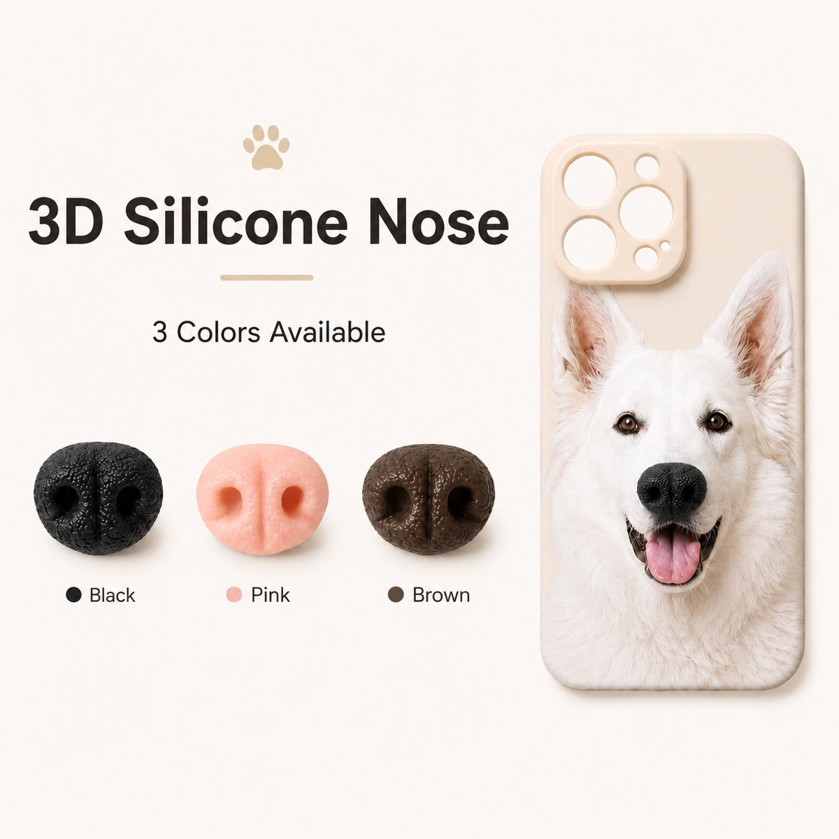 Custom Pet Portrait 3D Silicone Nose Phone Case