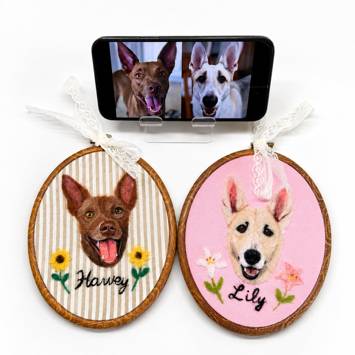 Embroidered Wool Felt Pet Portrait