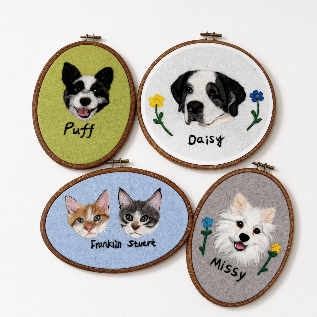 Embroidered Wool Felt Pet Portrait β photo 11