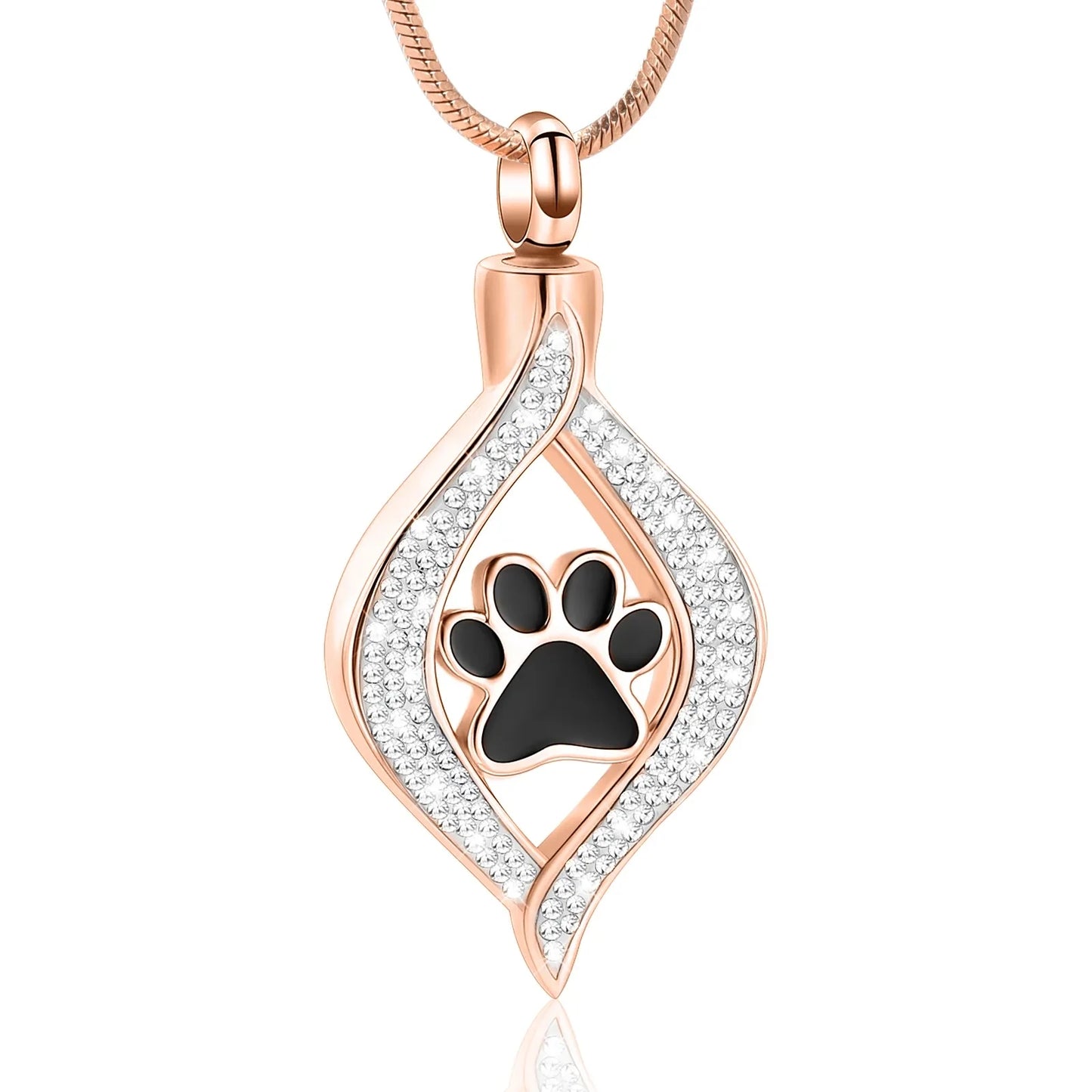 Paw Print Urn Necklace for Pet Ashes