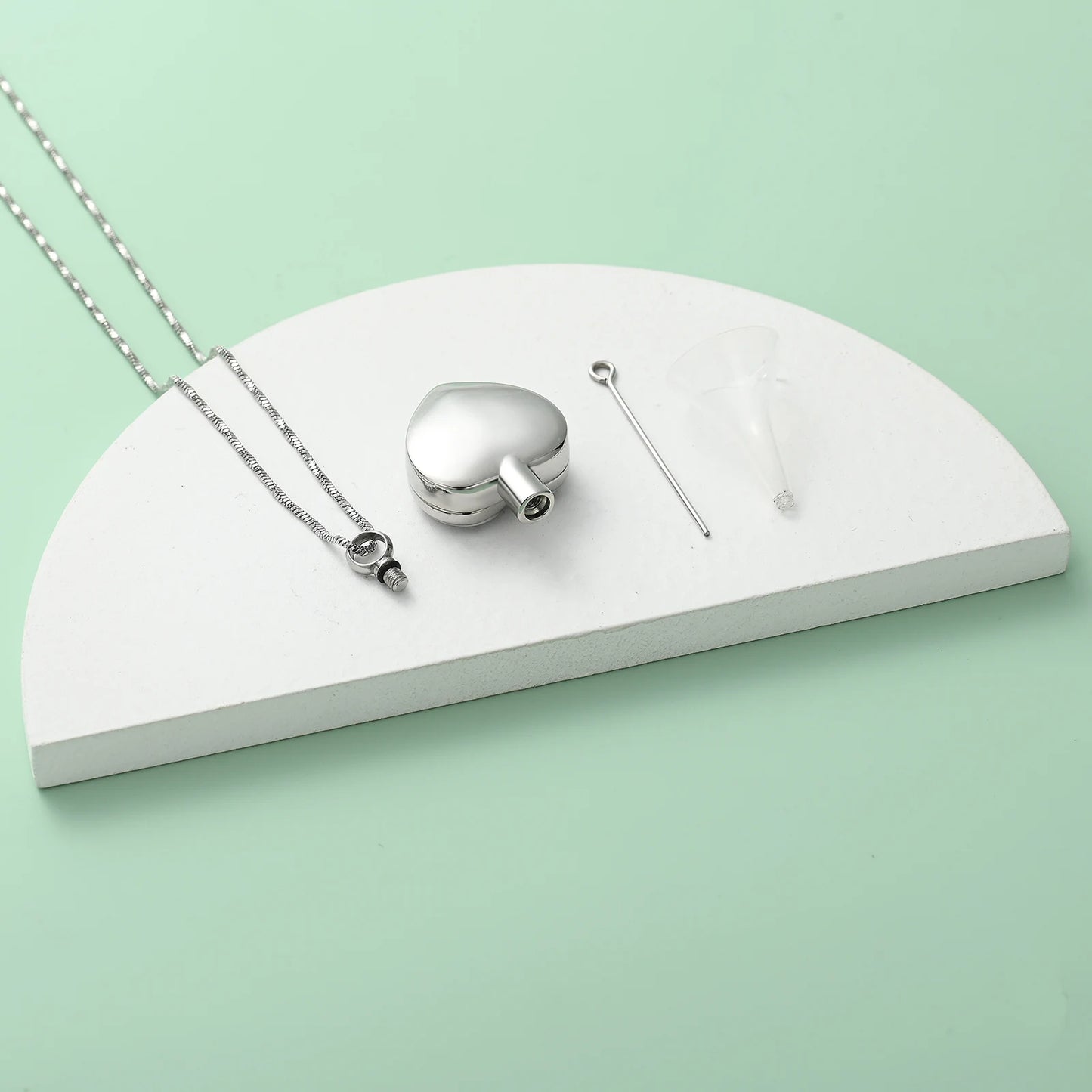Heart Paw Print Cremation Necklace