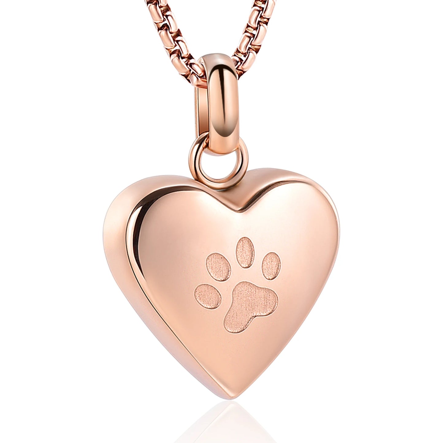 Heart Paw Print Urn Necklace
