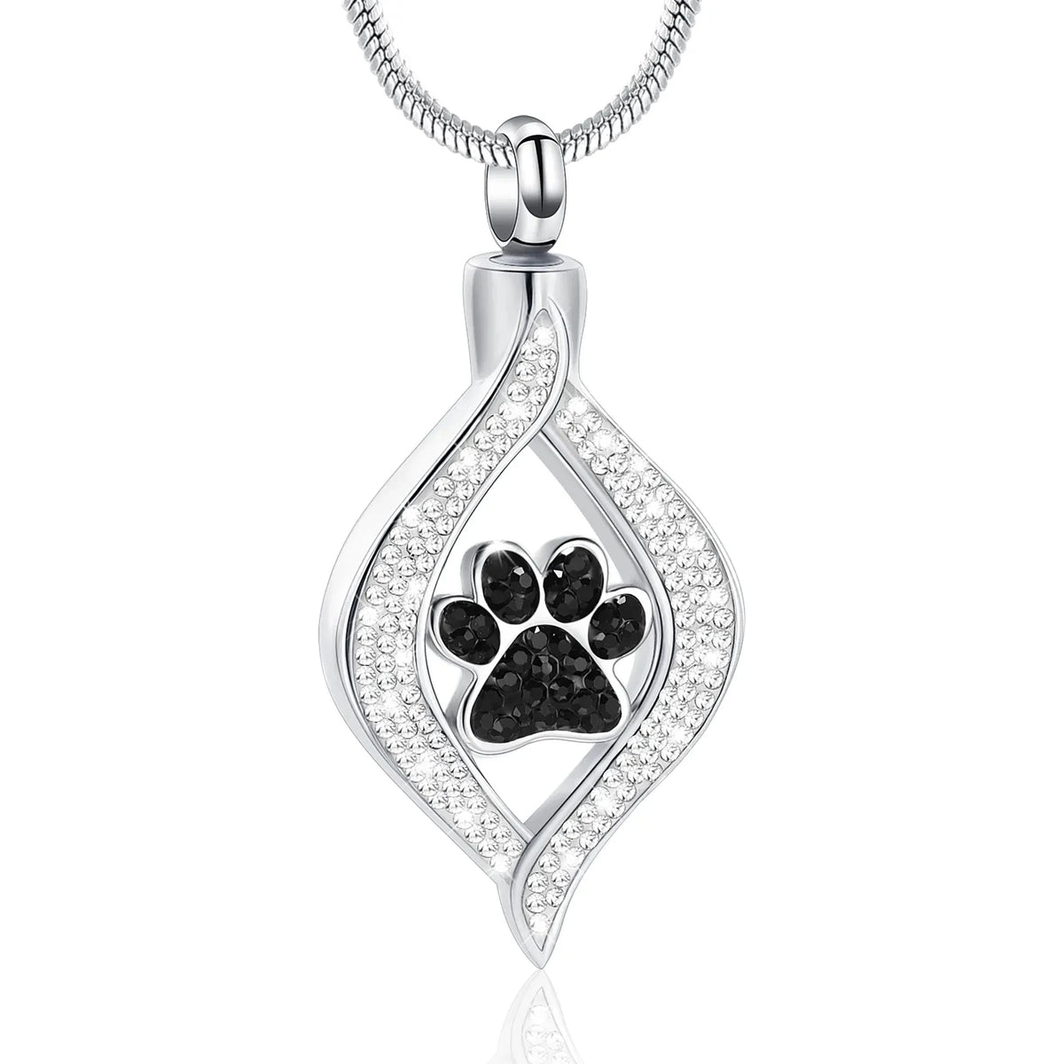 Paw print urn necklace pendant for pet ashes