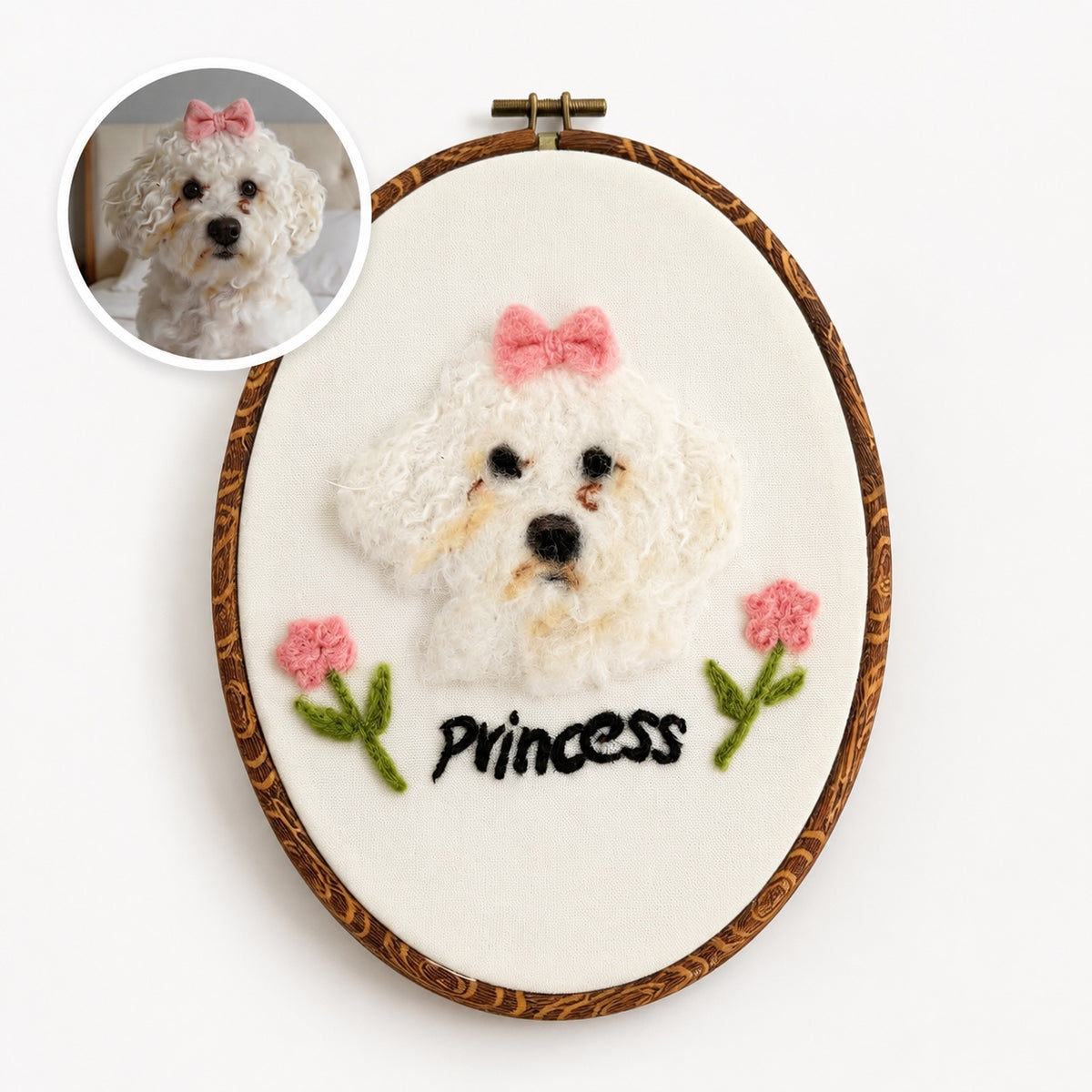Embroidered Wool Felt Pet Portrait β photo 13