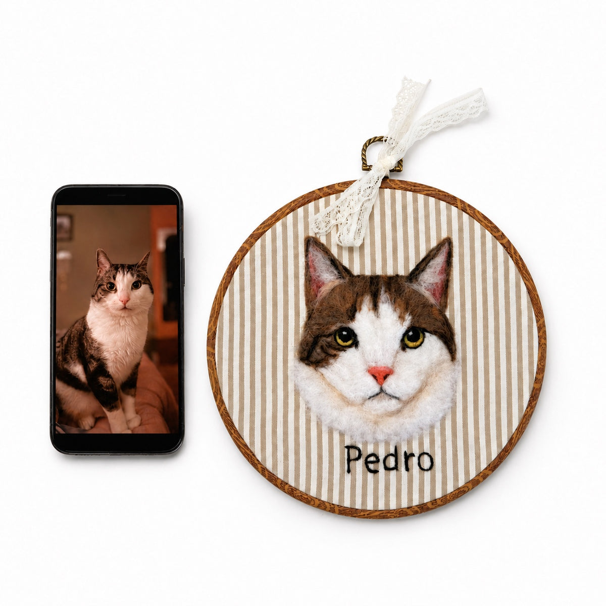 Embroidered Wool Felt Pet Portrait β photo 3