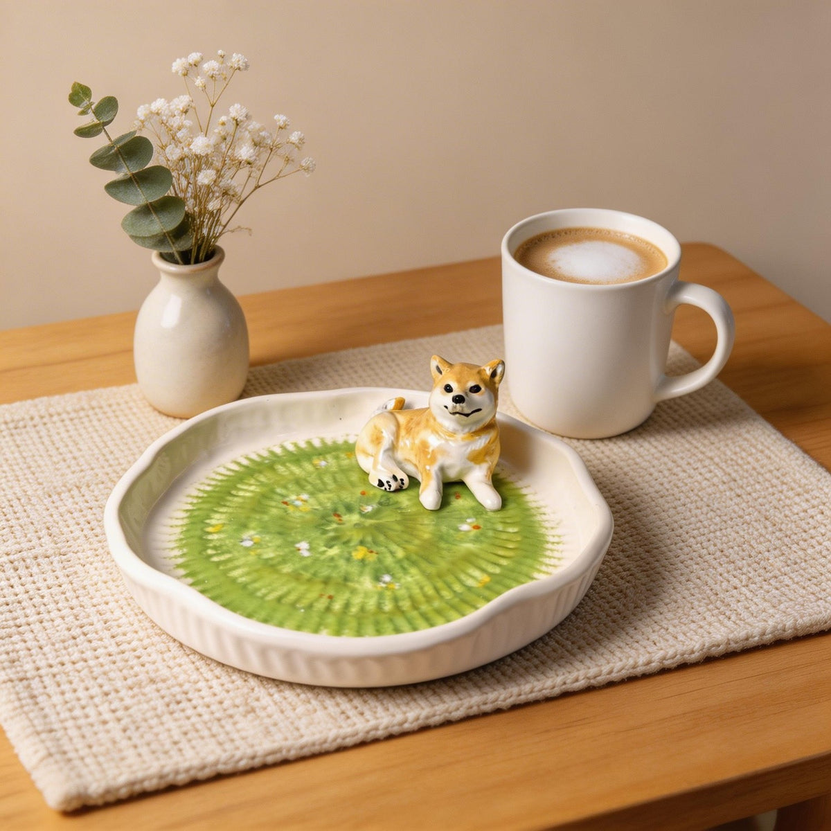Custom pet portrait ceramic plate
