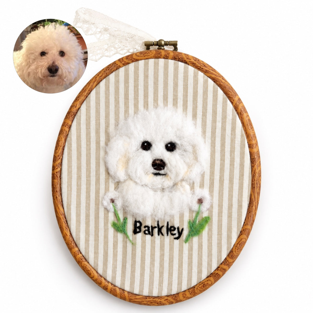 Embroidered Wool Felt Pet Portrait β photo 6