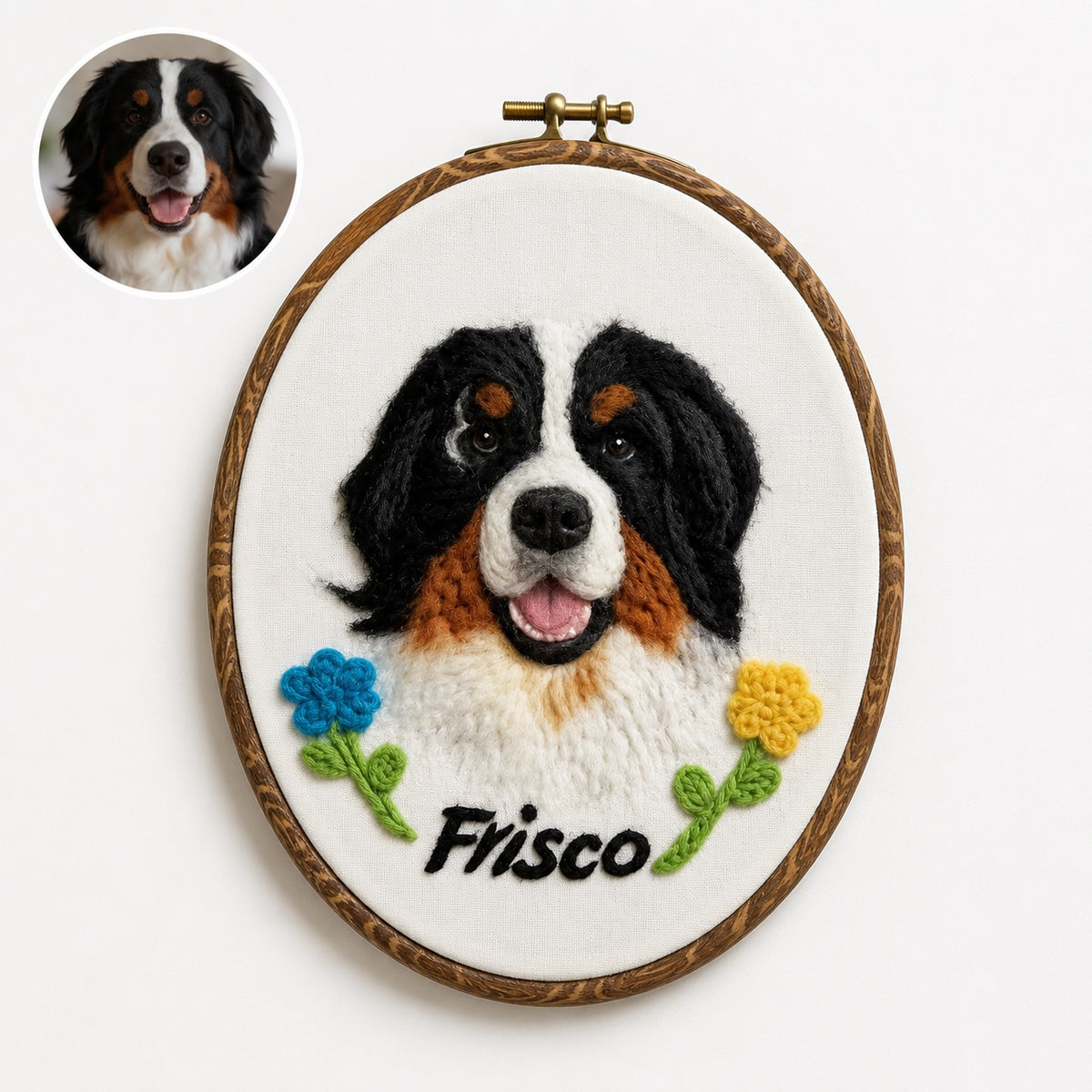 Embroidered Wool Felt Pet Portrait β photo 16