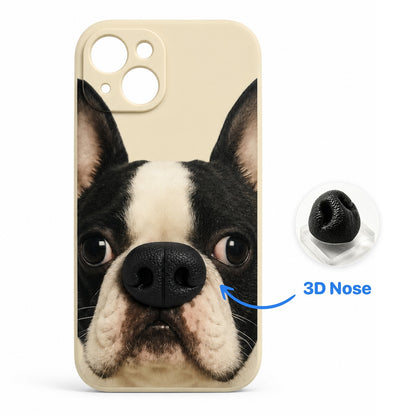 Custom Pet Portrait 3D Silicone Nose Phone Case