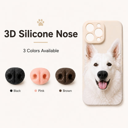 Custom Pet Portrait 3D Silicone Nose Phone Case