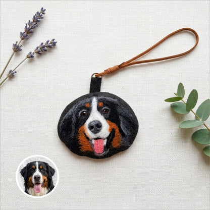 Needle-Felted Pet Portrait Keychain