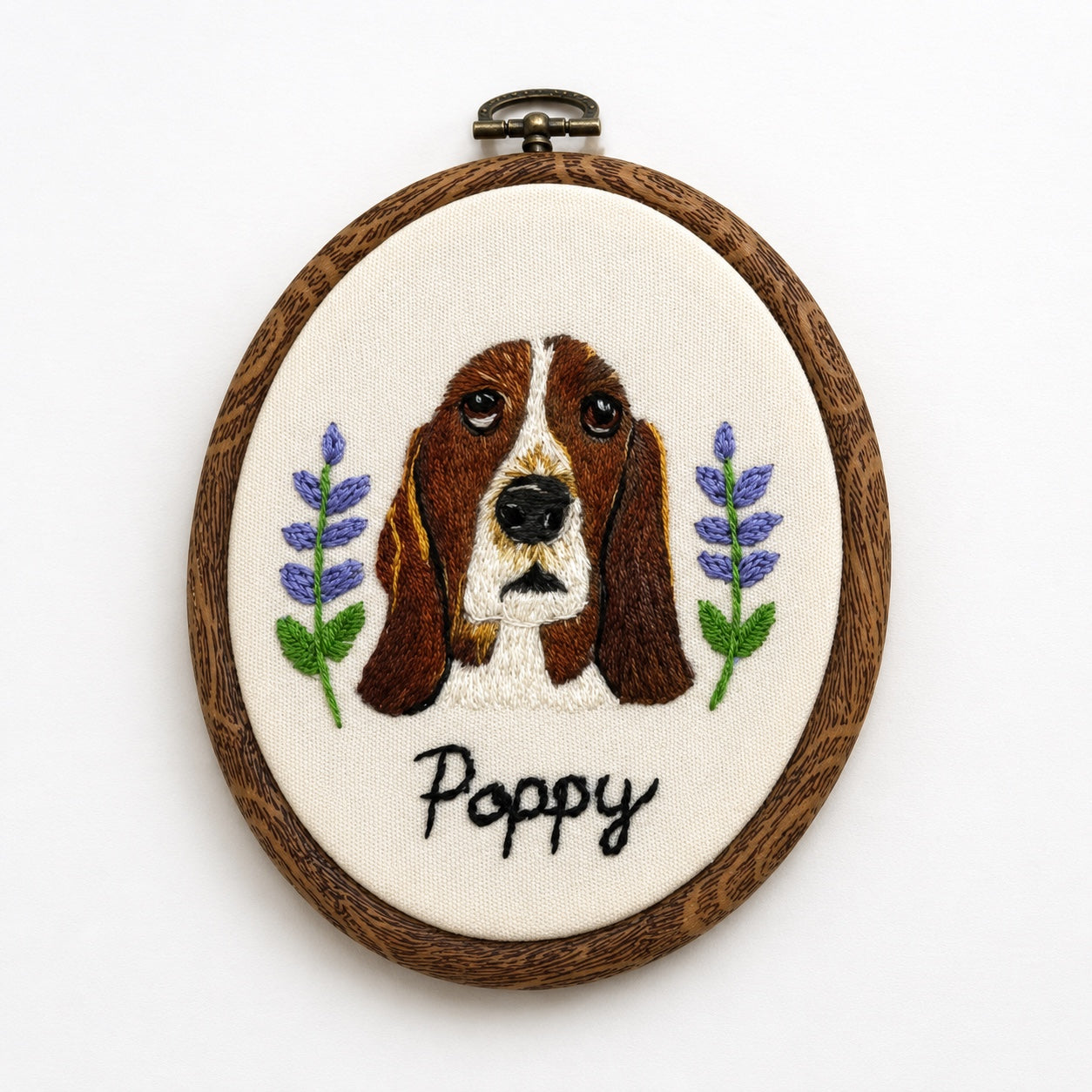 Custom Pet Portrait Embroidery Hoop