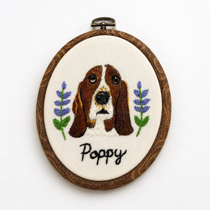 Custom Pet Portrait Embroidery Hoop