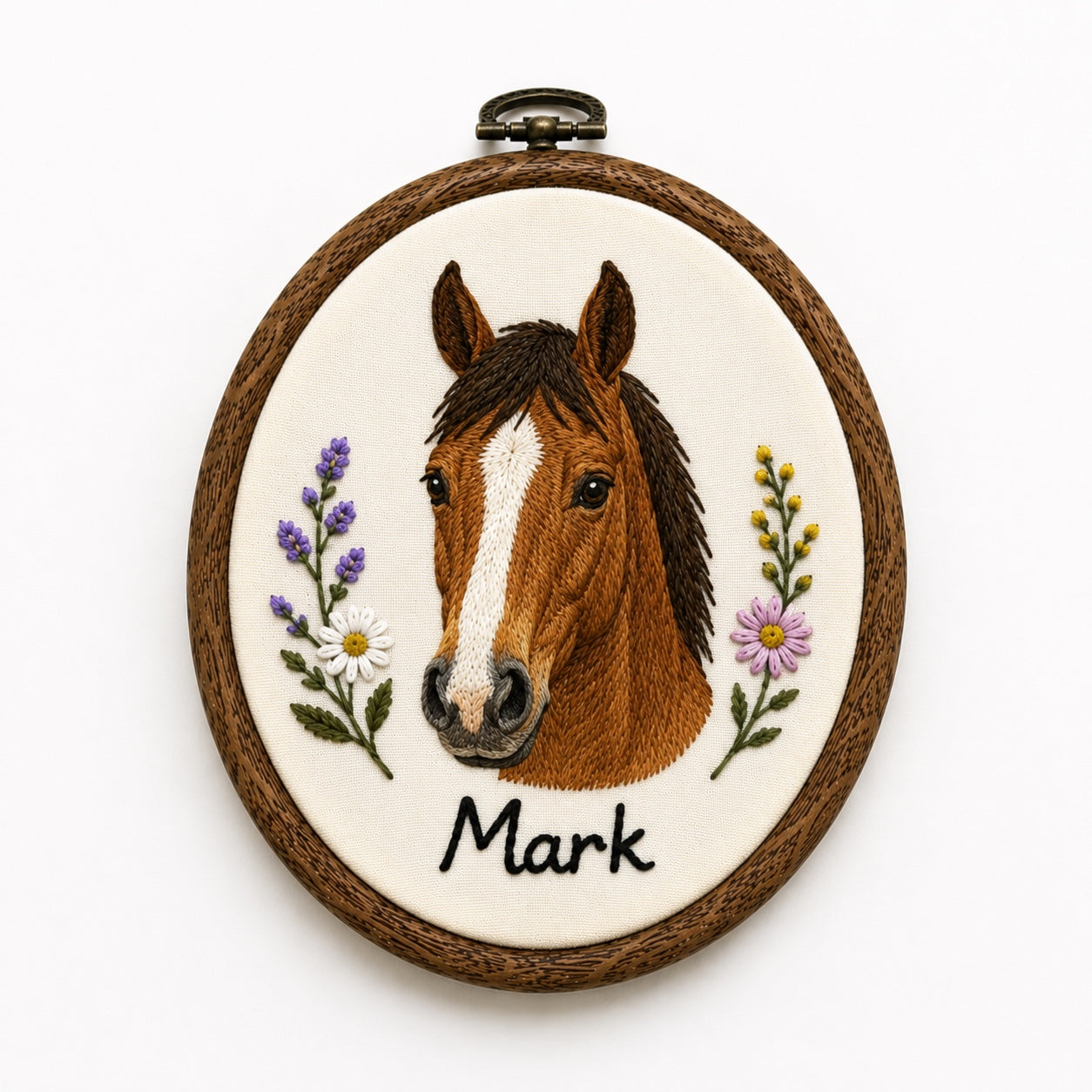Custom Pet Portrait Embroidery Hoop
