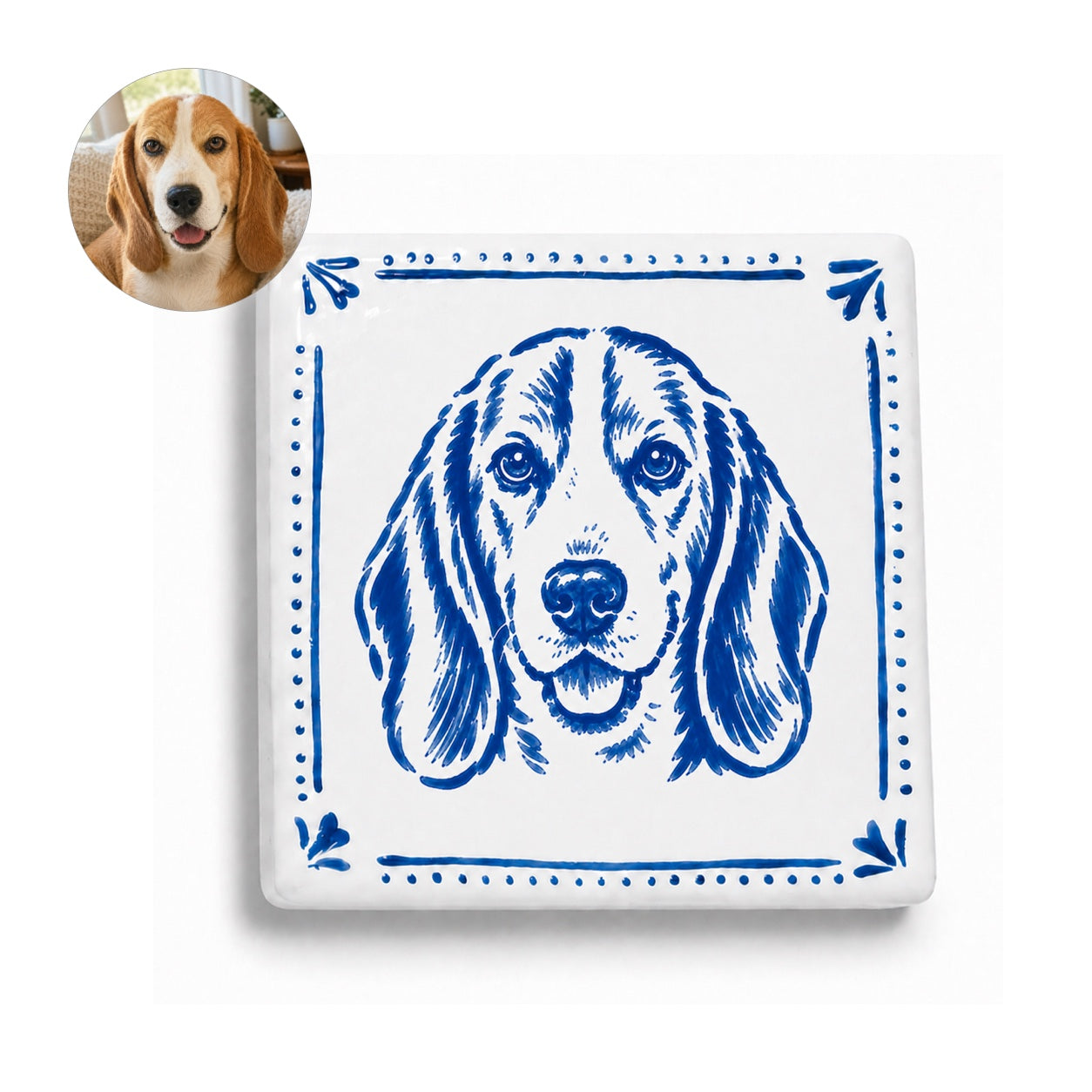 Hand-painted pet portrait fridge magnet