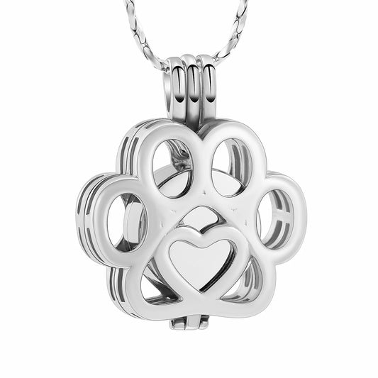 Stainless steel pet urn necklace for ashes