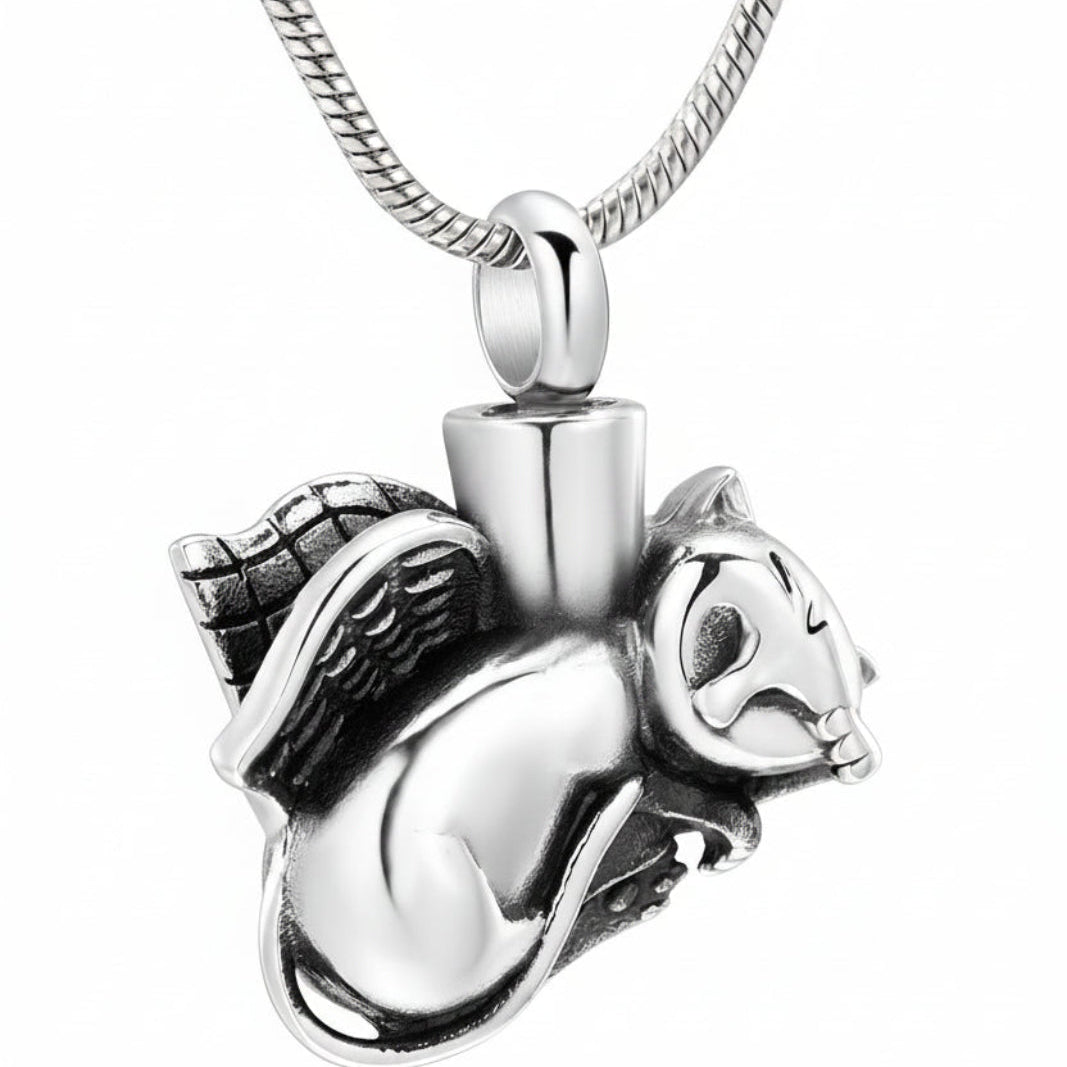 Paw print cremation slide pendant necklace for pets