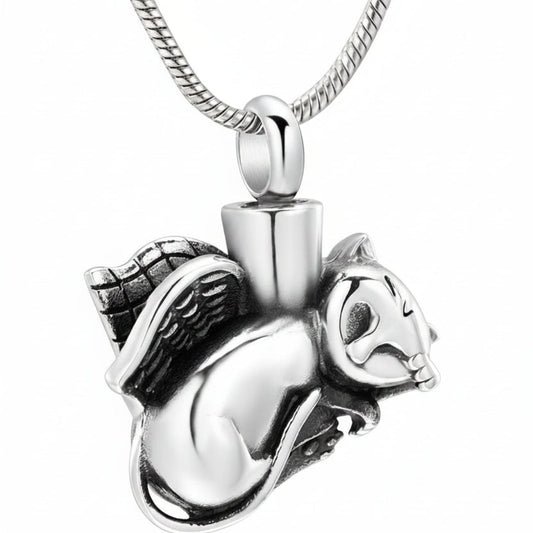 Paw print cremation slide pendant necklace for pets