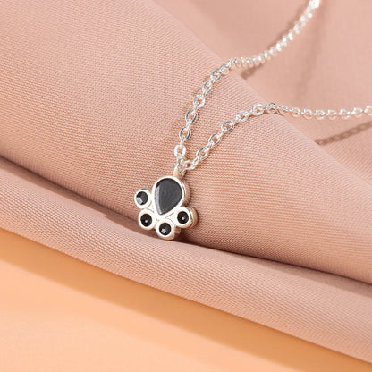 Sterling Silver Paw Print Necklace
