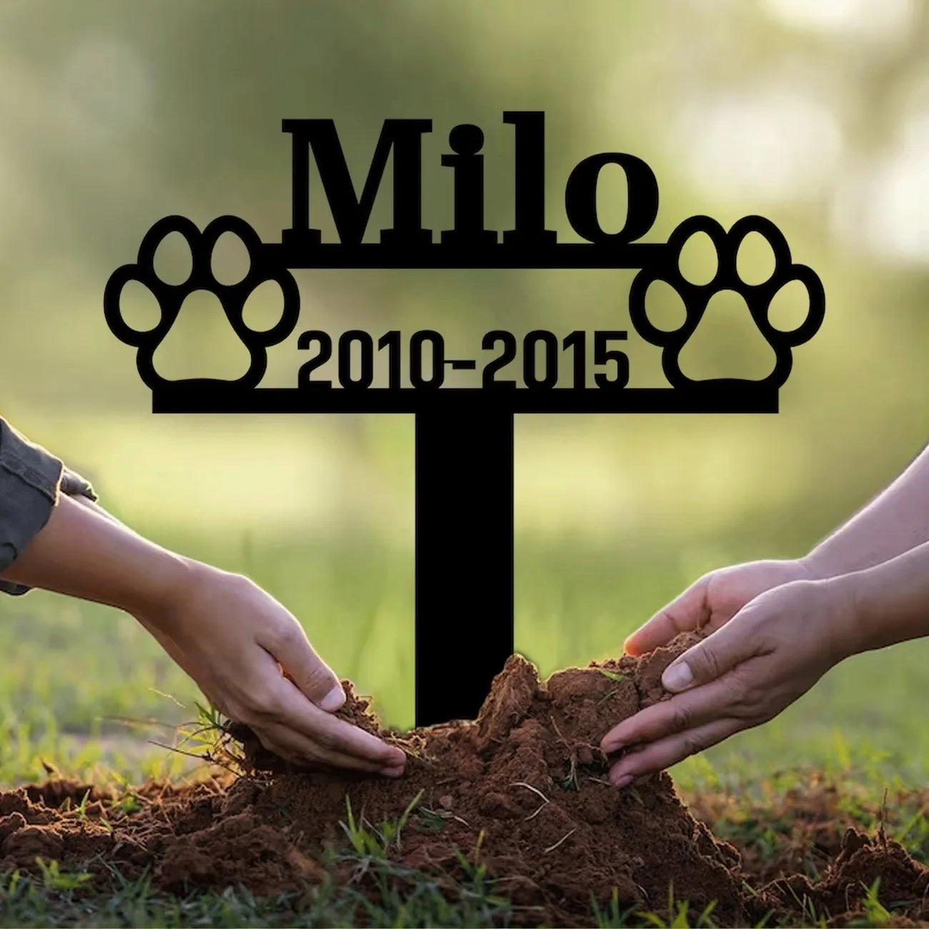 Modern irregular metal pet memorial plaque