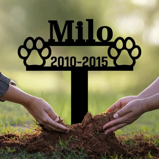 Modern irregular metal pet memorial plaque