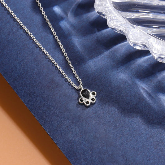 Sterling Silver Paw Print Necklace