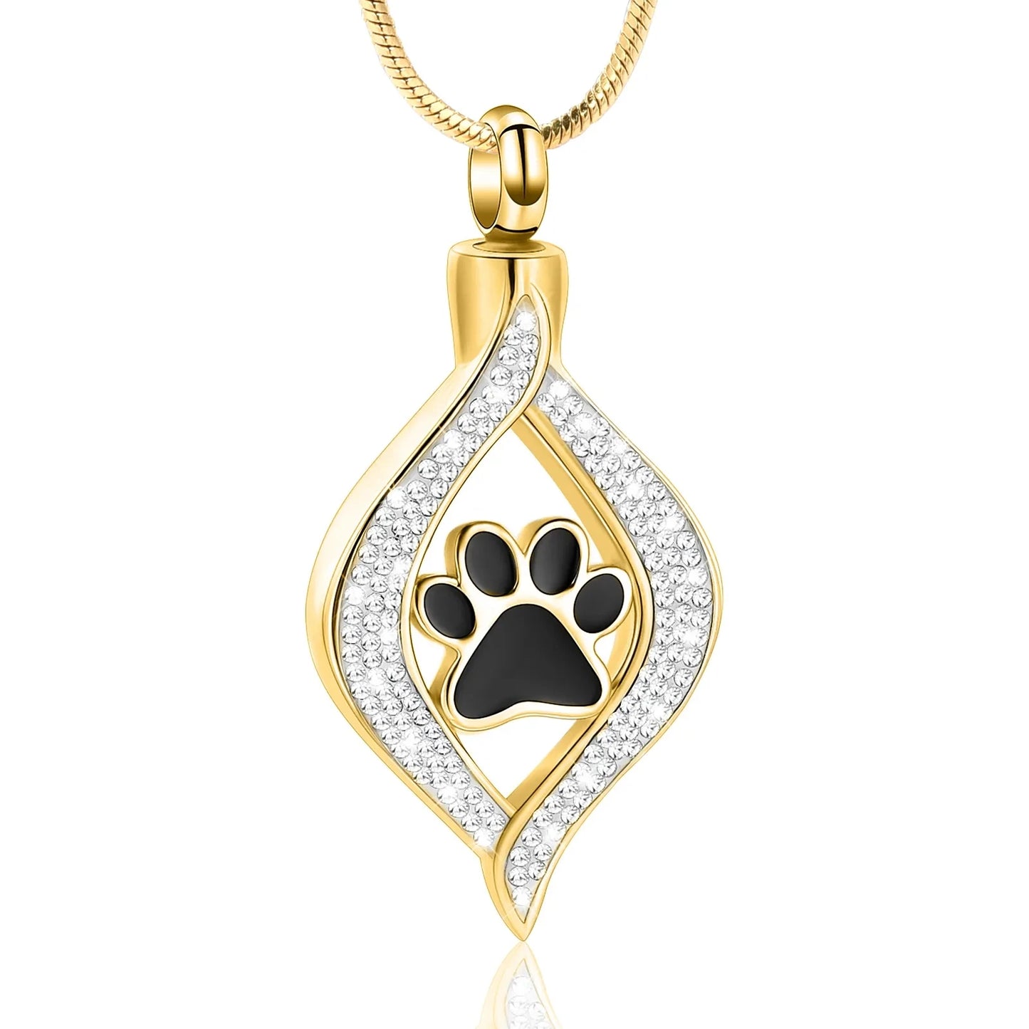 Paw Print Urn Necklace for Pet Ashes
