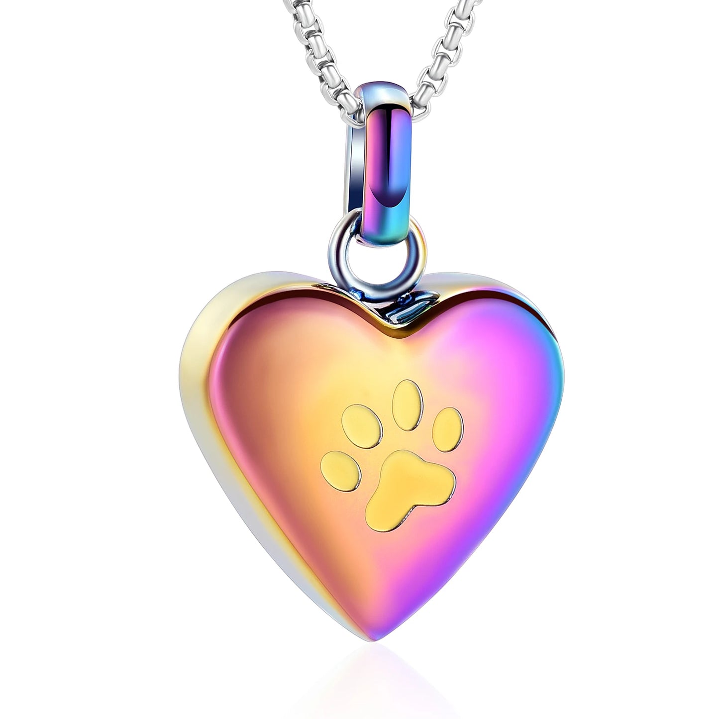 Heart Paw Print Urn Necklace