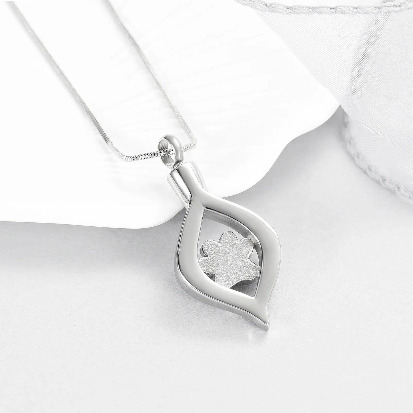 Paw Print Urn Necklace for Pet Ashes