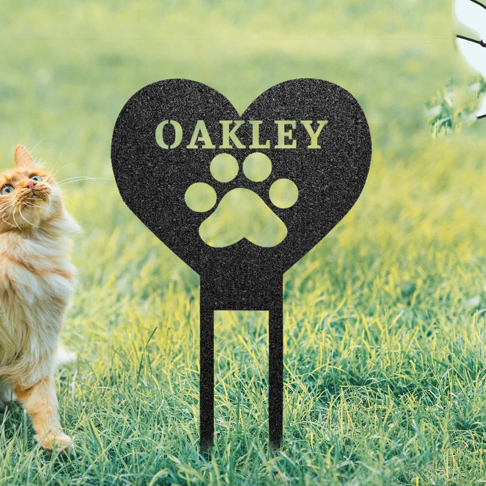 Custom metal pet memorial garden stake