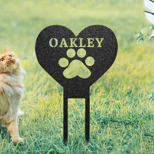 Custom metal pet memorial garden stake