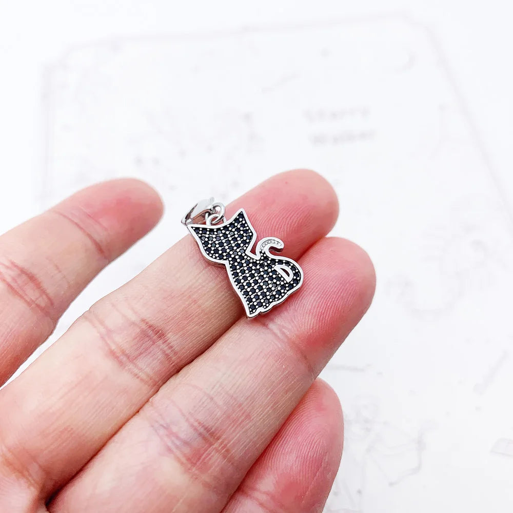 Sterling Silver Black Cat Charm