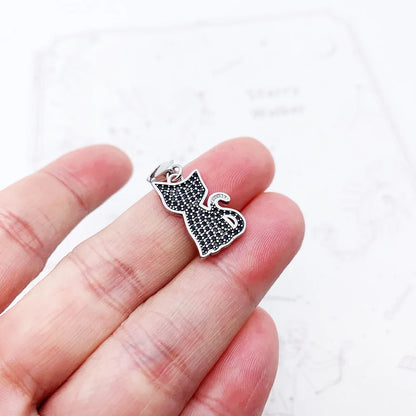 Sterling Silver Black Cat Charm