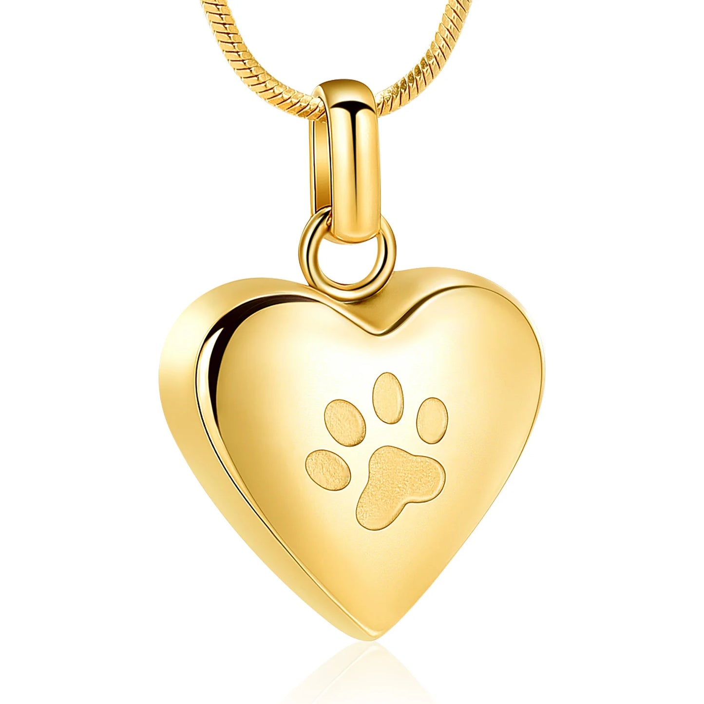 Heart Paw Print Urn Necklace