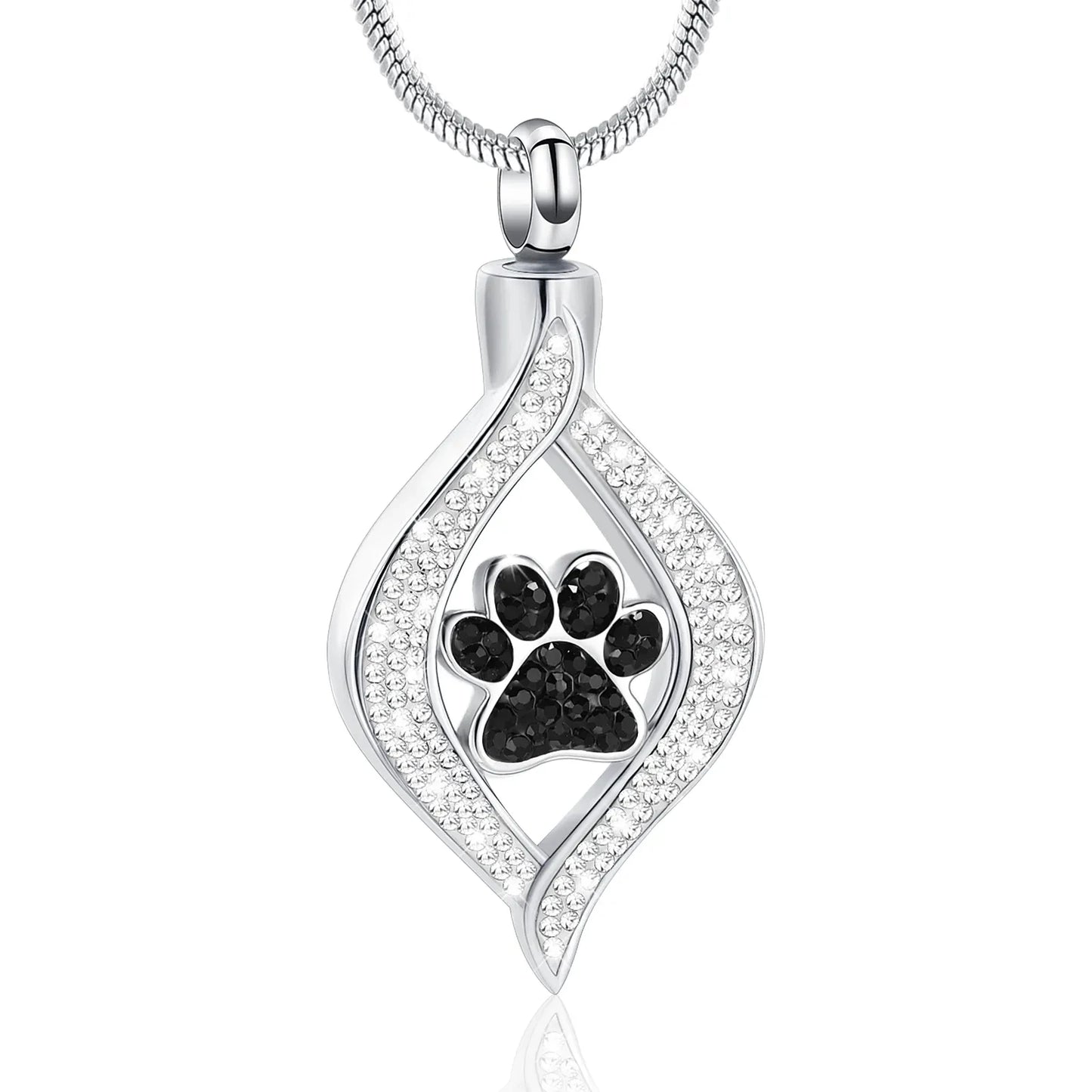 Paw print urn necklace pendant for pet ashes