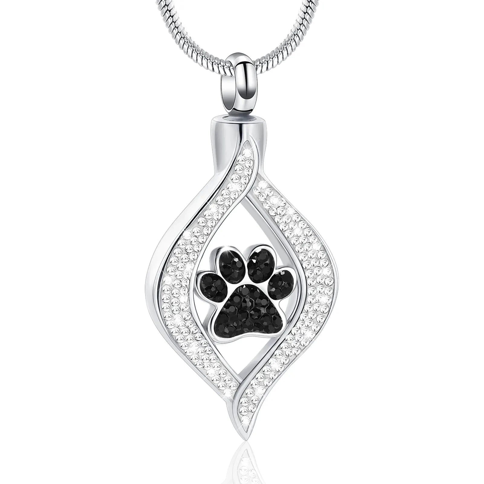 Paw print urn necklace pendant for pet ashes