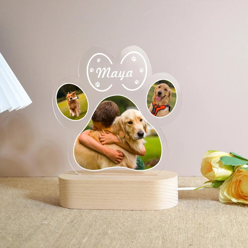 Acrylic pet portrait LED sign