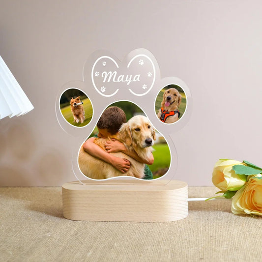 Acrylic pet portrait LED sign
