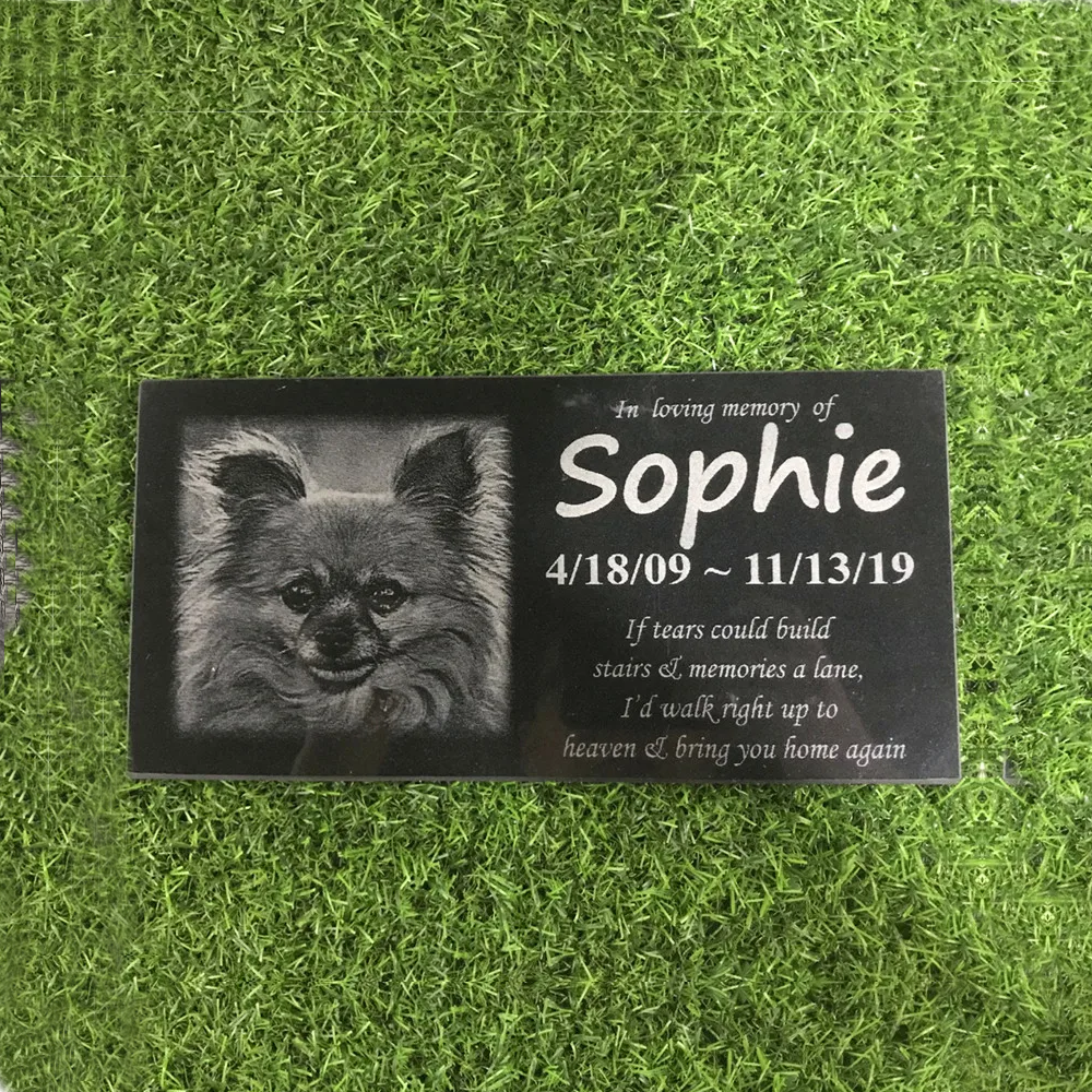Personalized pet remembrance stone plaque