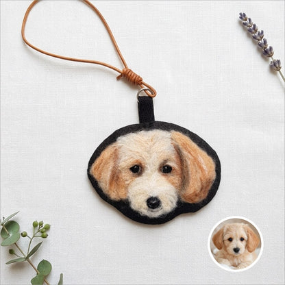 Needle-Felted Pet Portrait Keychain