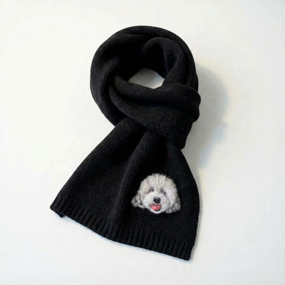 Custom Pet Portrait Knit Scarf