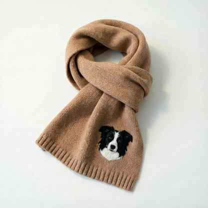 Custom Pet Portrait Knit Scarf