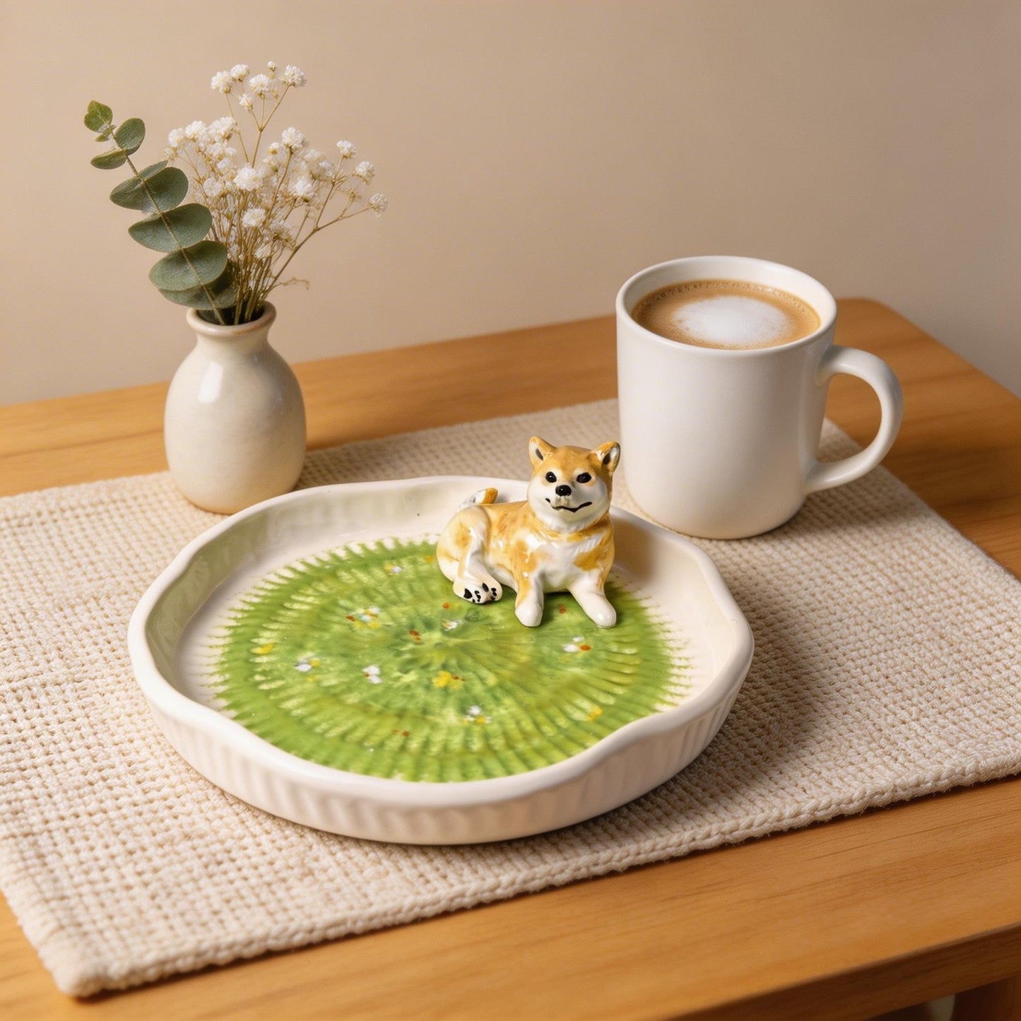 Custom pet portrait ceramic plate