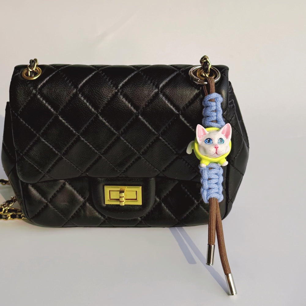 Customizable pet clay keychain bag charm