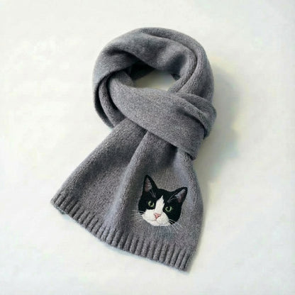 Custom Pet Portrait Knit Scarf
