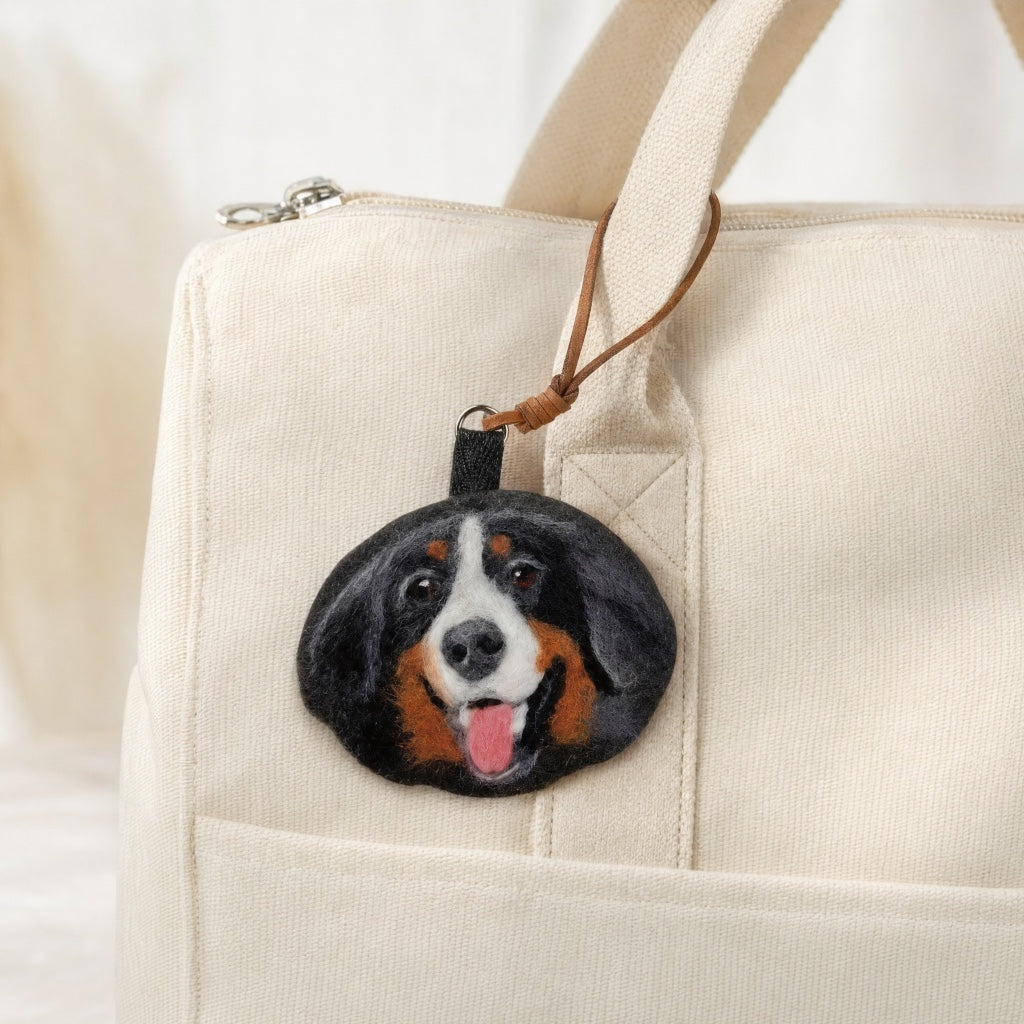 Needle-Felted Pet Portrait Keychain
