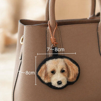 Needle-Felted Pet Portrait Keychain