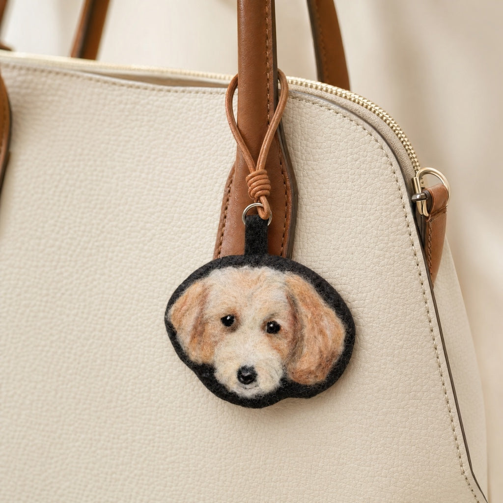 Needle-Felted Pet Portrait Keychain
