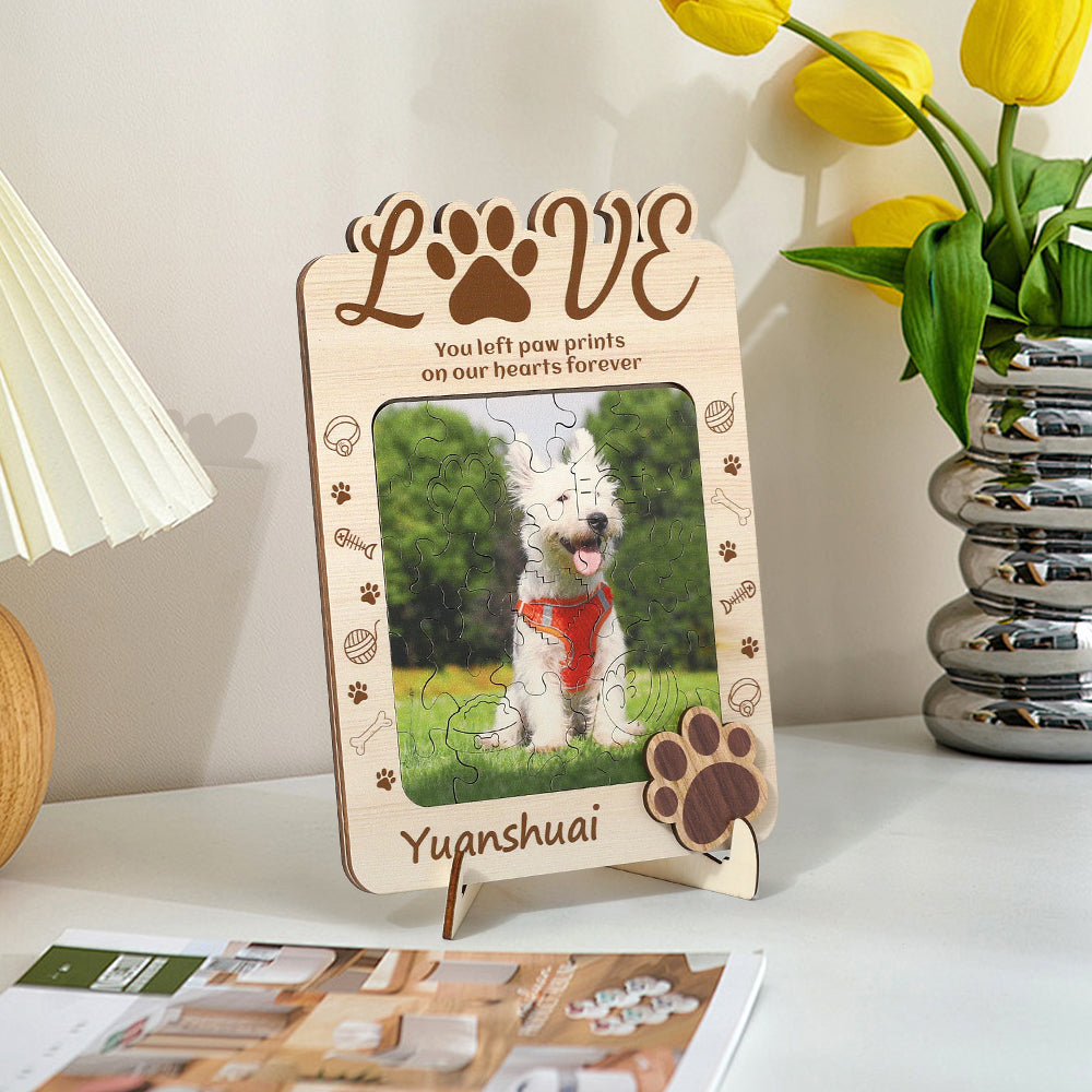 Personalized pet photo puzzle with name
