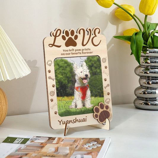 Personalized pet photo puzzle with name